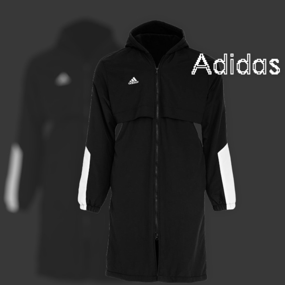 🛑🆕Adidas Black White Pull Length Parka Coat - Picture 13 of 13